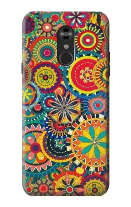 W3272 Colorful Pattern Funda Carcasa Case y Caso Del Tirón Funda para LG Q Stylo 4, LG Q Stylus