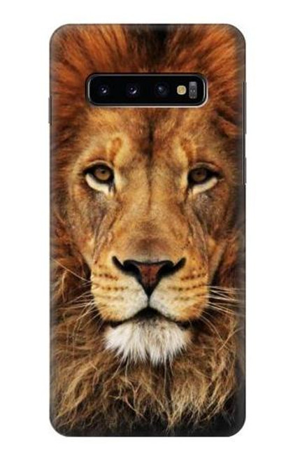 W2870 Lion King of Beasts Funda Carcasa Case y Caso Del Tirón Funda para Samsung Galaxy S10