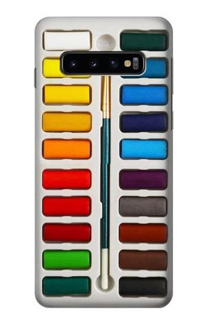 W3243 Watercolor Paint Set Funda Carcasa Case y Caso Del Tirón Funda para Samsung Galaxy S10