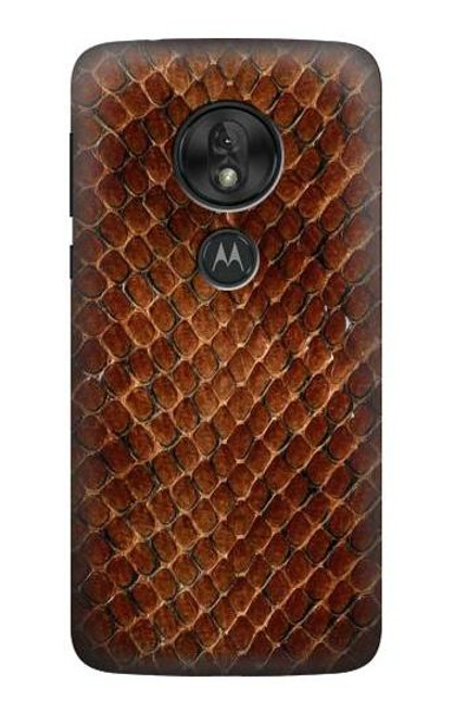 W0555 Snake Skin Funda Carcasa Case y Caso Del Tirón Funda para Motorola Moto G7 Power