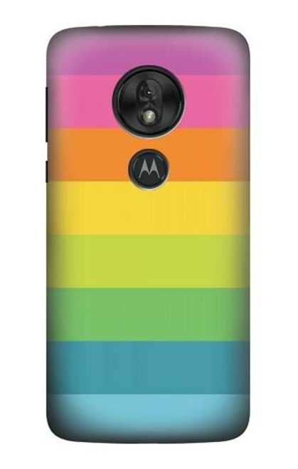 W2363 Rainbow Pattern Funda Carcasa Case y Caso Del Tirón Funda para Motorola Moto G7 Power