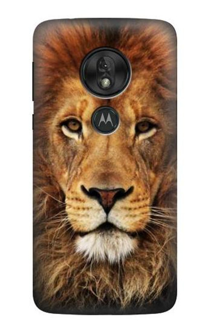 W2870 Lion King of Beasts Funda Carcasa Case y Caso Del Tirón Funda para Motorola Moto G7 Power