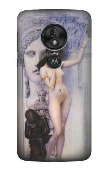 W3353 Gustav Klimt Allegory of Sculpture Funda Carcasa Case y Caso Del Tirón Funda para Motorola Moto G7 Power