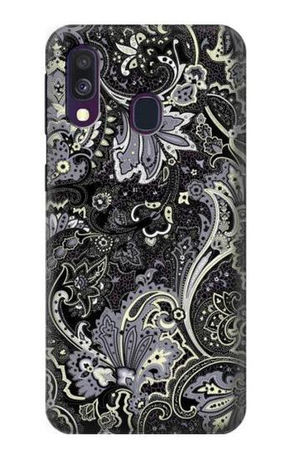 W3251 Batik Flower Pattern Funda Carcasa Case y Caso Del Tirón Funda para Samsung Galaxy A40