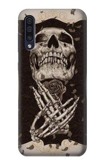 W1676 Skull Rose Funda Carcasa Case y Caso Del Tirón Funda para Samsung Galaxy A50