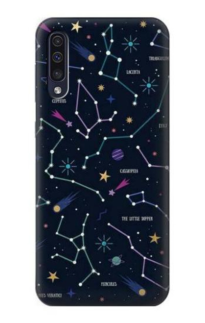 W3220 Star Map Zodiac Constellations Funda Carcasa Case y Caso Del Tirón Funda para Samsung Galaxy A50