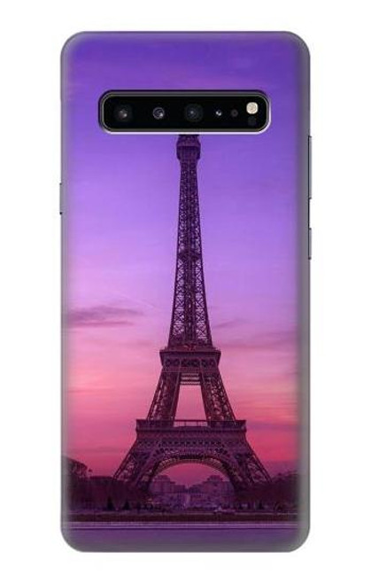 W3447 Eiffel Paris Sunset Funda Carcasa Case y Caso Del Tirón Funda para Samsung Galaxy S10 5G