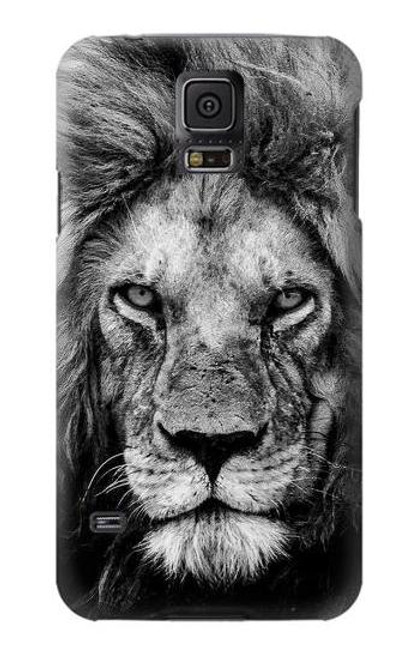 W3372 Lion Face Funda Carcasa Case y Caso Del Tirón Funda para Samsung Galaxy S5