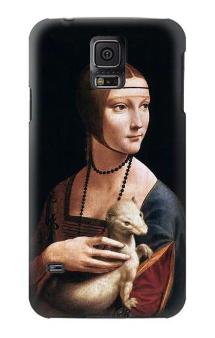 W3471 Lady Ermine Leonardo da Vinci Funda Carcasa Case y Caso Del Tirón Funda para Samsung Galaxy S5