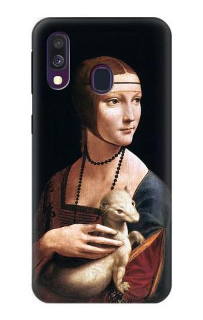 W3471 Lady Ermine Leonardo da Vinci Funda Carcasa Case y Caso Del Tirón Funda para Samsung Galaxy A40