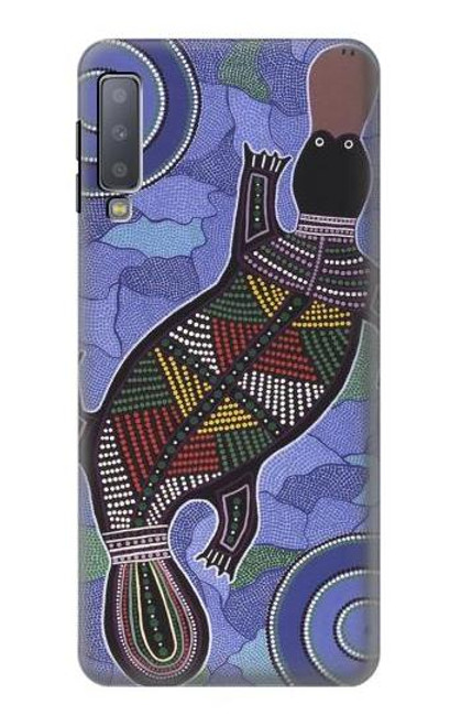 W3387 Platypus Australian Aboriginal Art Funda Carcasa Case y Caso Del Tirón Funda para Samsung Galaxy A7 (2018)