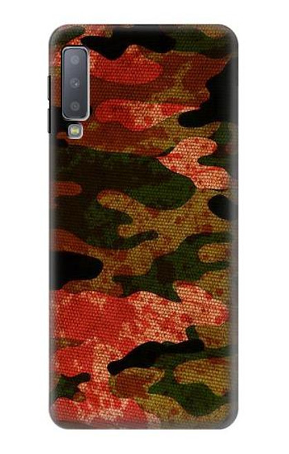 W3393 Camouflage Blood Splatter Funda Carcasa Case y Caso Del Tirón Funda para Samsung Galaxy A7 (2018)