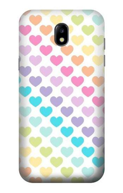 W3499 Colorful Heart Pattern Funda Carcasa Case y Caso Del Tirón Funda para Samsung Galaxy J5 (2017) EU Version