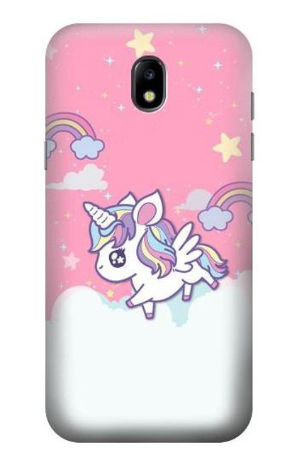 W3518 Unicorn Cartoon Funda Carcasa Case y Caso Del Tirón Funda para Samsung Galaxy J5 (2017) EU Version