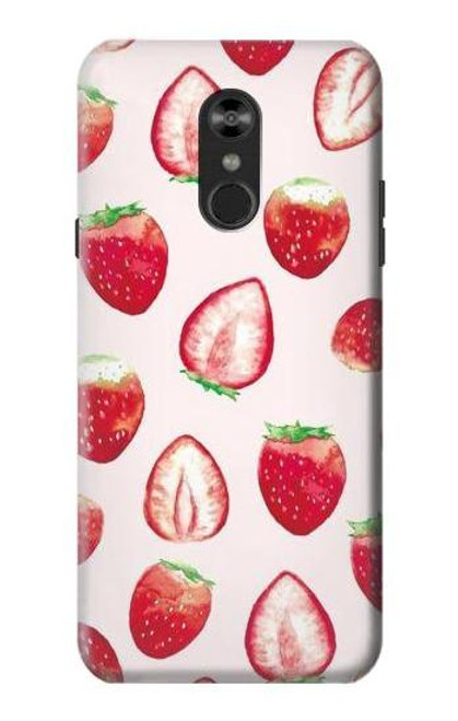 W3481 Strawberry Funda Carcasa Case y Caso Del Tirón Funda para LG Q Stylo 4, LG Q Stylus