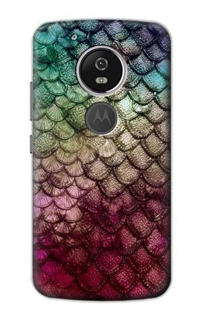 W3539 Mermaid Fish Scale Funda Carcasa Case y Caso Del Tirón Funda para Motorola Moto G6 Play, Moto G6 Forge, Moto E5