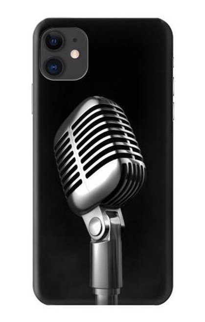 W1672 Retro Microphone Jazz Music Funda Carcasa Case y Caso Del Tirón Funda para iPhone 11