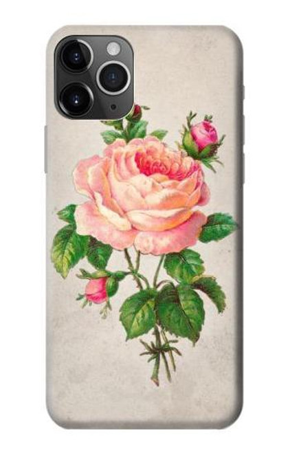 W3079 Vintage Pink Rose Funda Carcasa Case y Caso Del Tirón Funda para iPhone 11 Pro Max