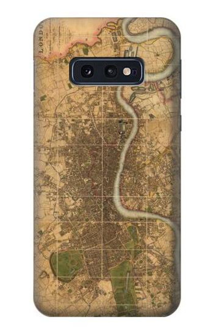 W3230 Vintage Map of London Funda Carcasa Case y Caso Del Tirón Funda para Samsung Galaxy S10e