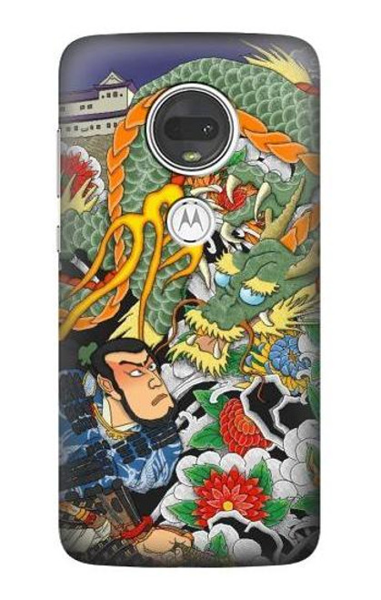 W0454 Japan Tattoo Funda Carcasa Case y Caso Del Tirón Funda para Motorola Moto G7, Moto G7 Plus