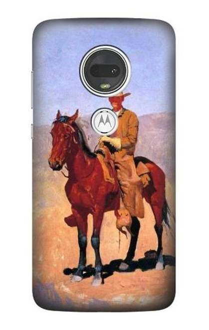 W0772 Cowboy Western Funda Carcasa Case y Caso Del Tirón Funda para Motorola Moto G7, Moto G7 Plus