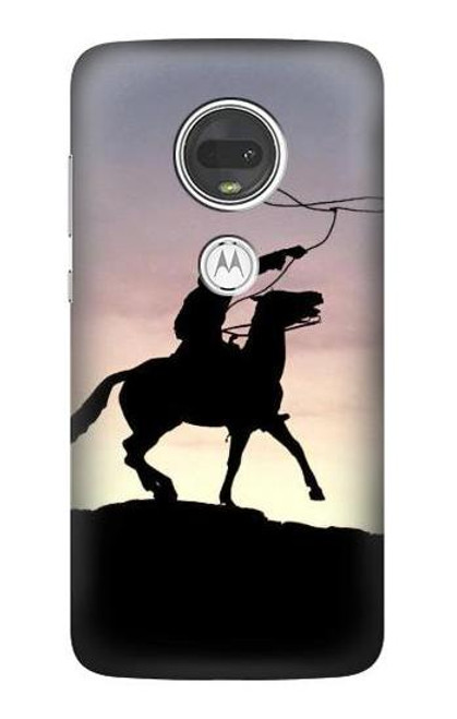 W0773 Cowboy Funda Carcasa Case y Caso Del Tirón Funda para Motorola Moto G7, Moto G7 Plus