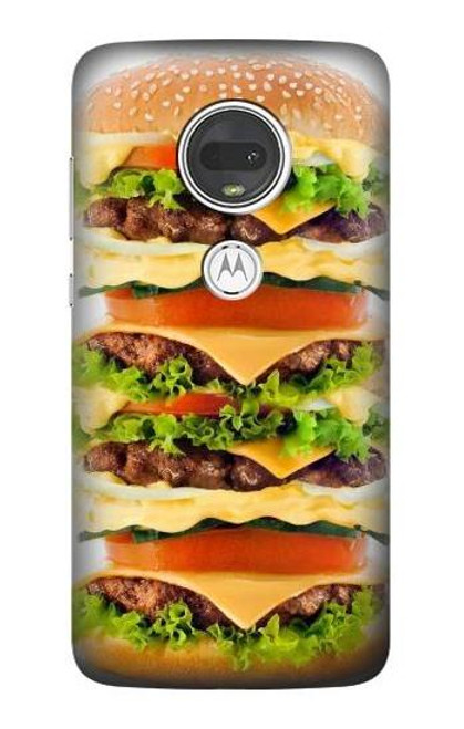 W0790 Hamburger Funda Carcasa Case y Caso Del Tirón Funda para Motorola Moto G7, Moto G7 Plus