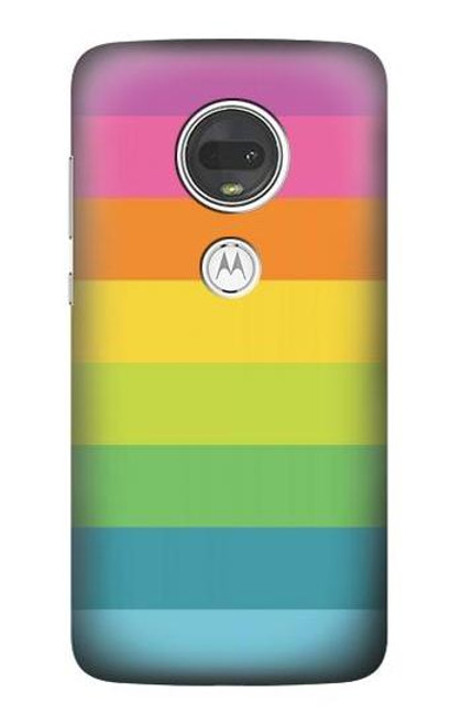 W2363 Rainbow Pattern Funda Carcasa Case y Caso Del Tirón Funda para Motorola Moto G7, Moto G7 Plus