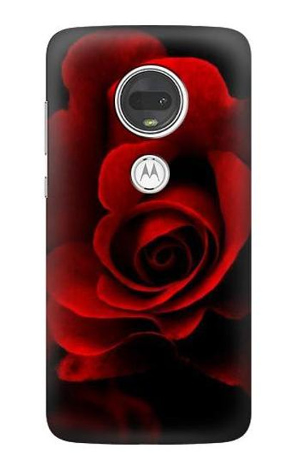 W2898 Red Rose Funda Carcasa Case y Caso Del Tirón Funda para Motorola Moto G7, Moto G7 Plus