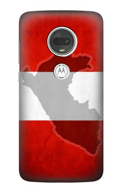 W3018 Peru Flag Funda Carcasa Case y Caso Del Tirón Funda para Motorola Moto G7, Moto G7 Plus