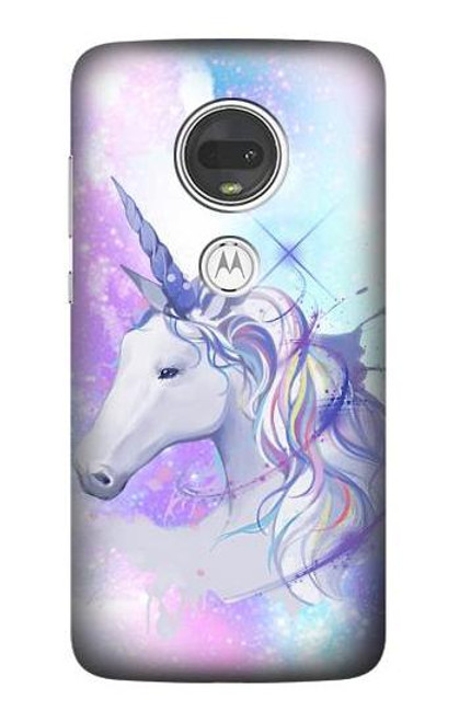 W3375 Unicorn Funda Carcasa Case y Caso Del Tirón Funda para Motorola Moto G7, Moto G7 Plus