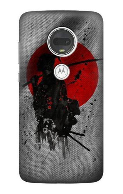 W3517 Japan Flag Samurai Funda Carcasa Case y Caso Del Tirón Funda para Motorola Moto G7, Moto G7 Plus