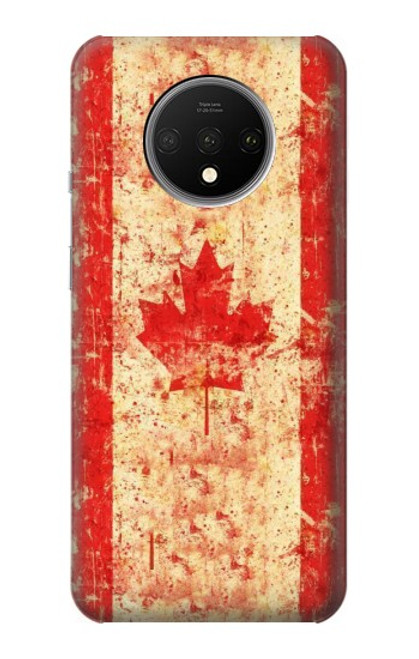 W1603 Canada Flag Old Vintage Funda Carcasa Case y Caso Del Tirón Funda para OnePlus 7T