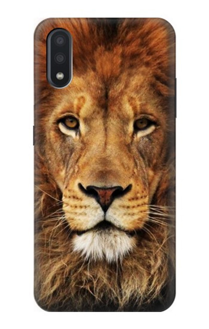 W2870 Lion King of Beasts Funda Carcasa Case y Caso Del Tirón Funda para Samsung Galaxy A01