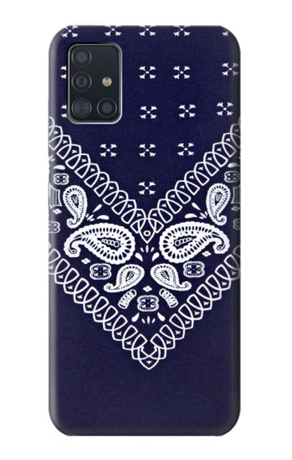 W3357 Navy Blue Bandana Pattern Funda Carcasa Case y Caso Del Tirón Funda para Samsung Galaxy A51