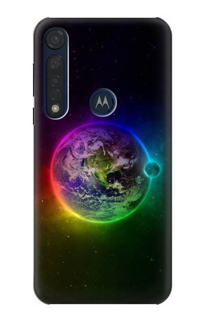 W2570 Colorful Planet Funda Carcasa Case y Caso Del Tirón Funda para Motorola Moto G8 Plus