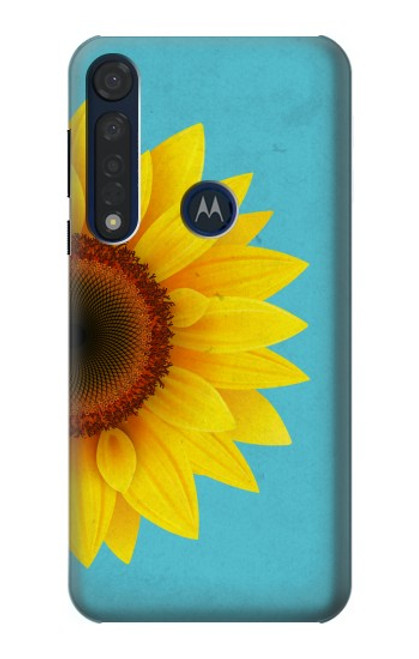 W3039 Vintage Sunflower Blue Funda Carcasa Case y Caso Del Tirón Funda para Motorola Moto G8 Plus