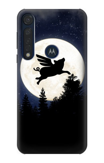 W3289 Flying Pig Full Moon Night Funda Carcasa Case y Caso Del Tirón Funda para Motorola Moto G8 Plus