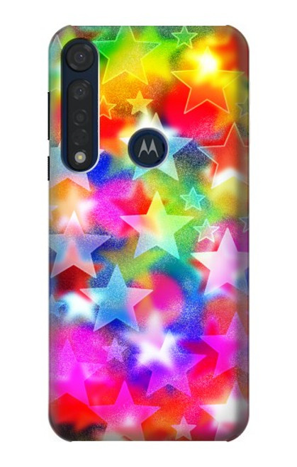 W3292 Colourful Disco Star Funda Carcasa Case y Caso Del Tirón Funda para Motorola Moto G8 Plus