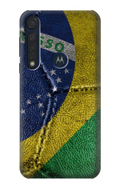 W3297 Brazil Flag Vintage Football Graphic Funda Carcasa Case y Caso Del Tirón Funda para Motorola Moto G8 Plus