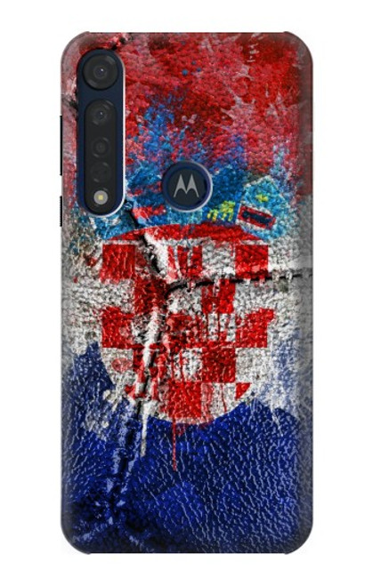 W3313 Croatia Flag Vintage Football Graphic Funda Carcasa Case y Caso Del Tirón Funda para Motorola Moto G8 Plus