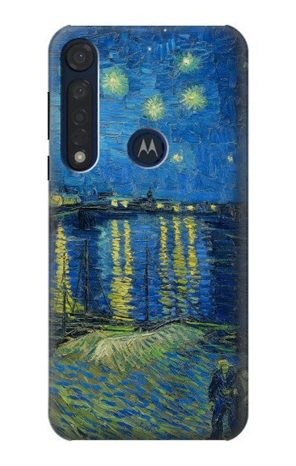 W3336 Van Gogh Starry Night Over the Rhone Funda Carcasa Case y Caso Del Tirón Funda para Motorola Moto G8 Plus