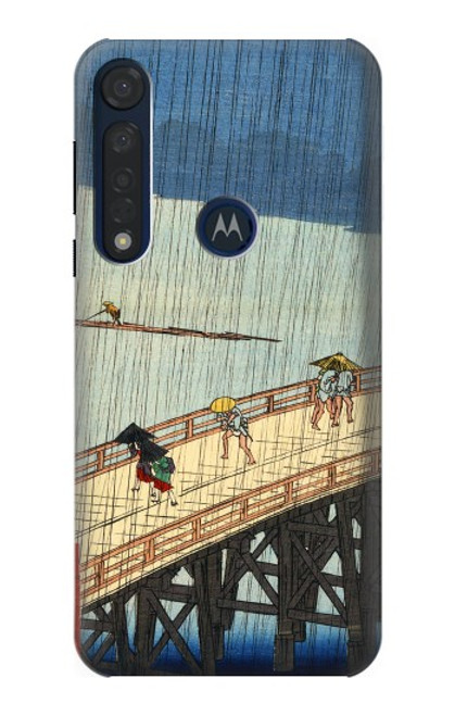 W3347 Utagawa Hiroshige Sudden shower Funda Carcasa Case y Caso Del Tirón Funda para Motorola Moto G8 Plus