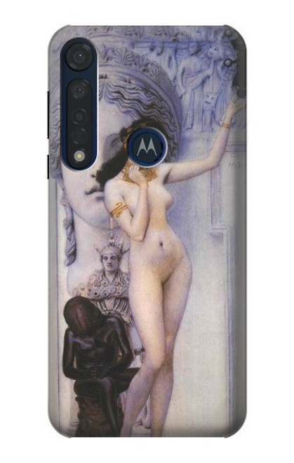 W3353 Gustav Klimt Allegory of Sculpture Funda Carcasa Case y Caso Del Tirón Funda para Motorola Moto G8 Plus