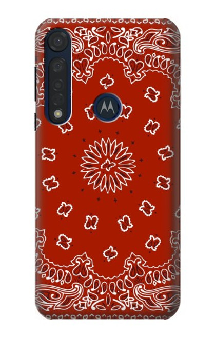 W3355 Bandana Red Pattern Funda Carcasa Case y Caso Del Tirón Funda para Motorola Moto G8 Plus