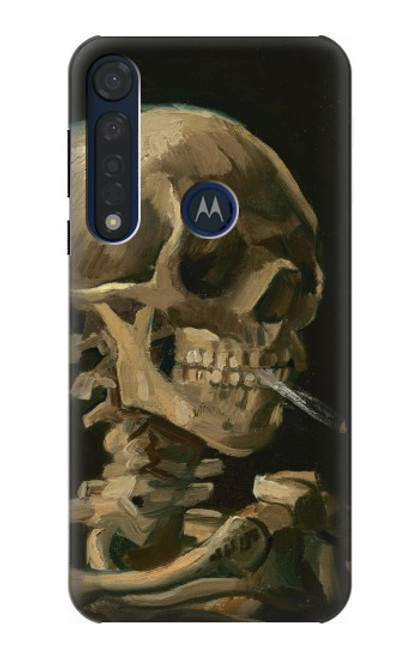 W3358 Vincent Van Gogh Skeleton Cigarette Funda Carcasa Case y Caso Del Tirón Funda para Motorola Moto G8 Plus