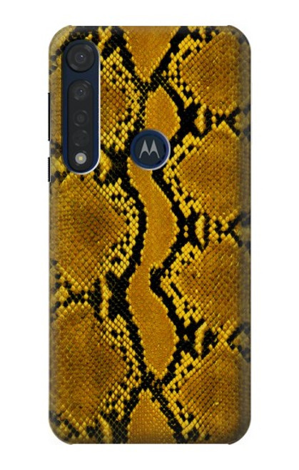 W3365 Yellow Python Skin Graphic Print Funda Carcasa Case y Caso Del Tirón Funda para Motorola Moto G8 Plus