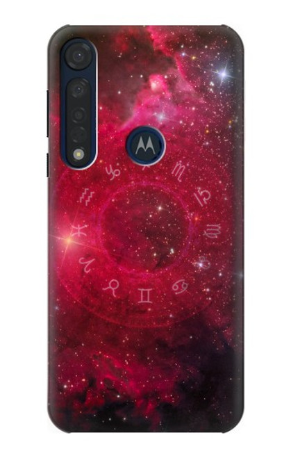 W3368 Zodiac Red Galaxy Funda Carcasa Case y Caso Del Tirón Funda para Motorola Moto G8 Plus