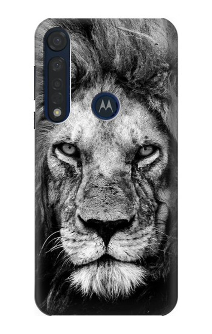 W3372 Lion Face Funda Carcasa Case y Caso Del Tirón Funda para Motorola Moto G8 Plus