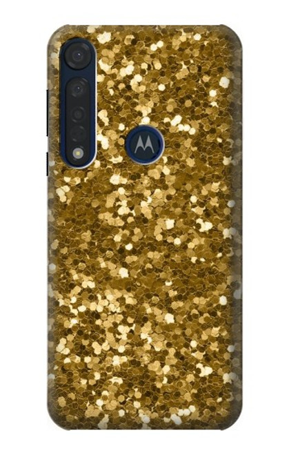 W3388 Gold Glitter Graphic Print Funda Carcasa Case y Caso Del Tirón Funda para Motorola Moto G8 Plus